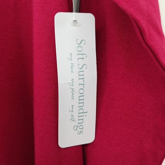 Soft Surroundings SANTIAGO Red Maxi Dress Large Cotton Modal - Picture 10 of 15